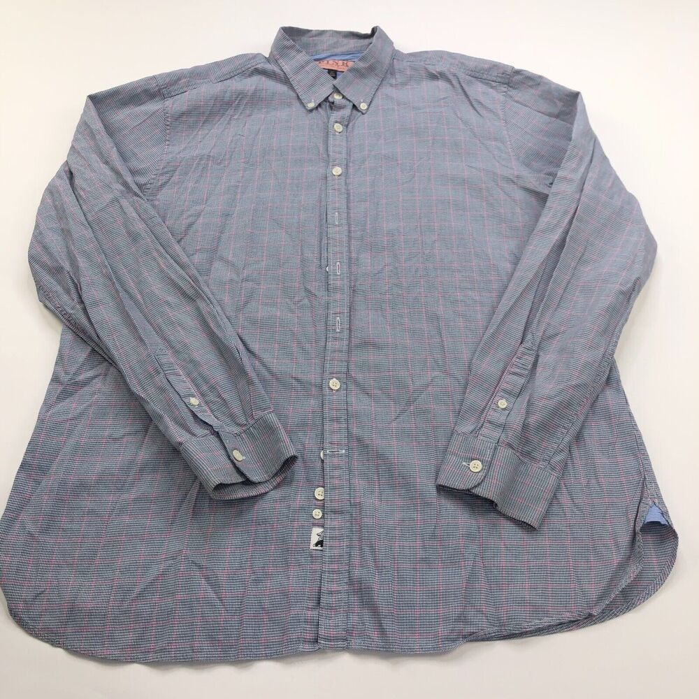 Thomas Pink Informal 17 / 43 Cm Button Long Sleeve Cotton Plaid Dress Shirt